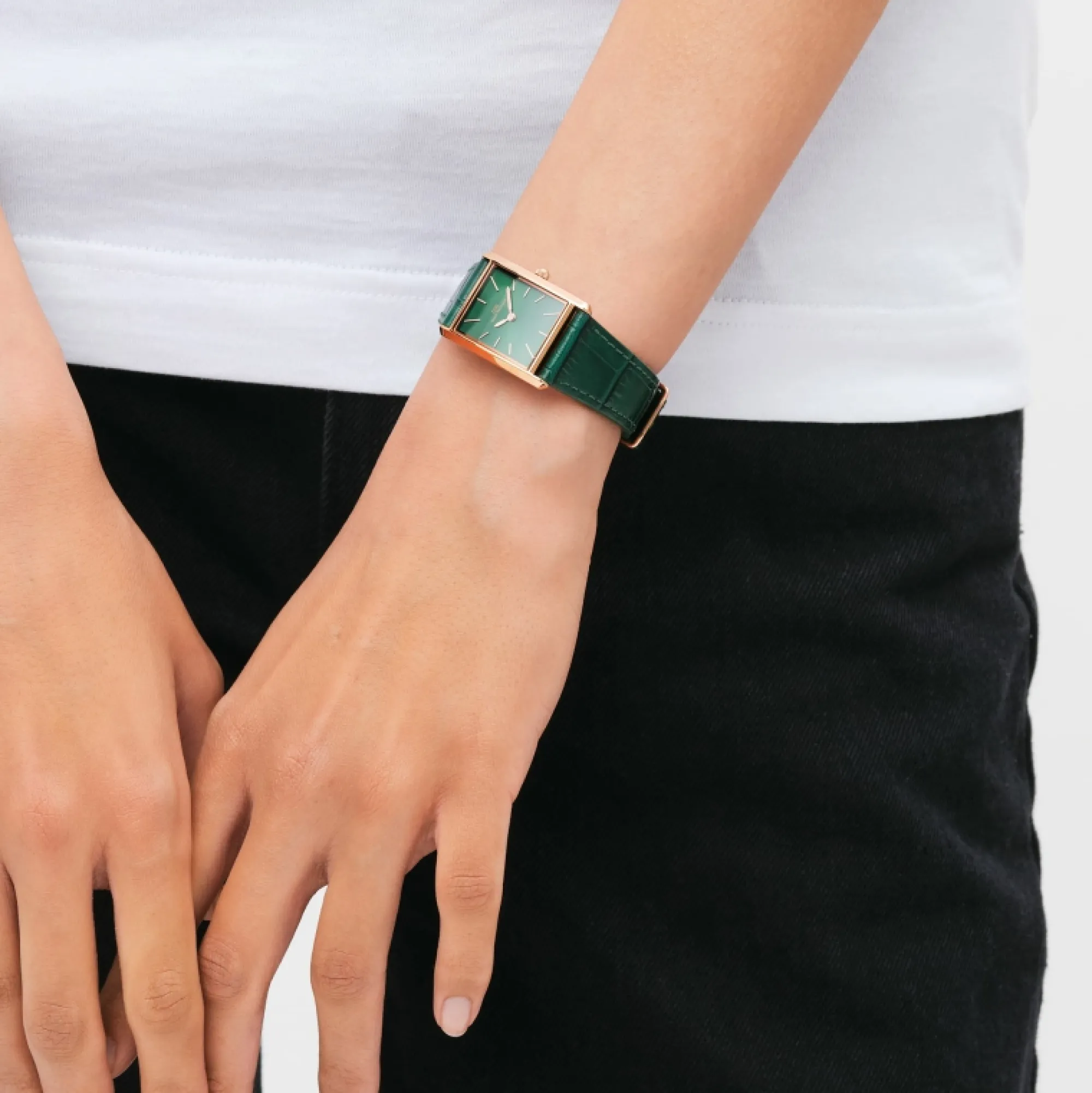 Damen Daniel Wellington Bound Crocodile Emerald Sunray