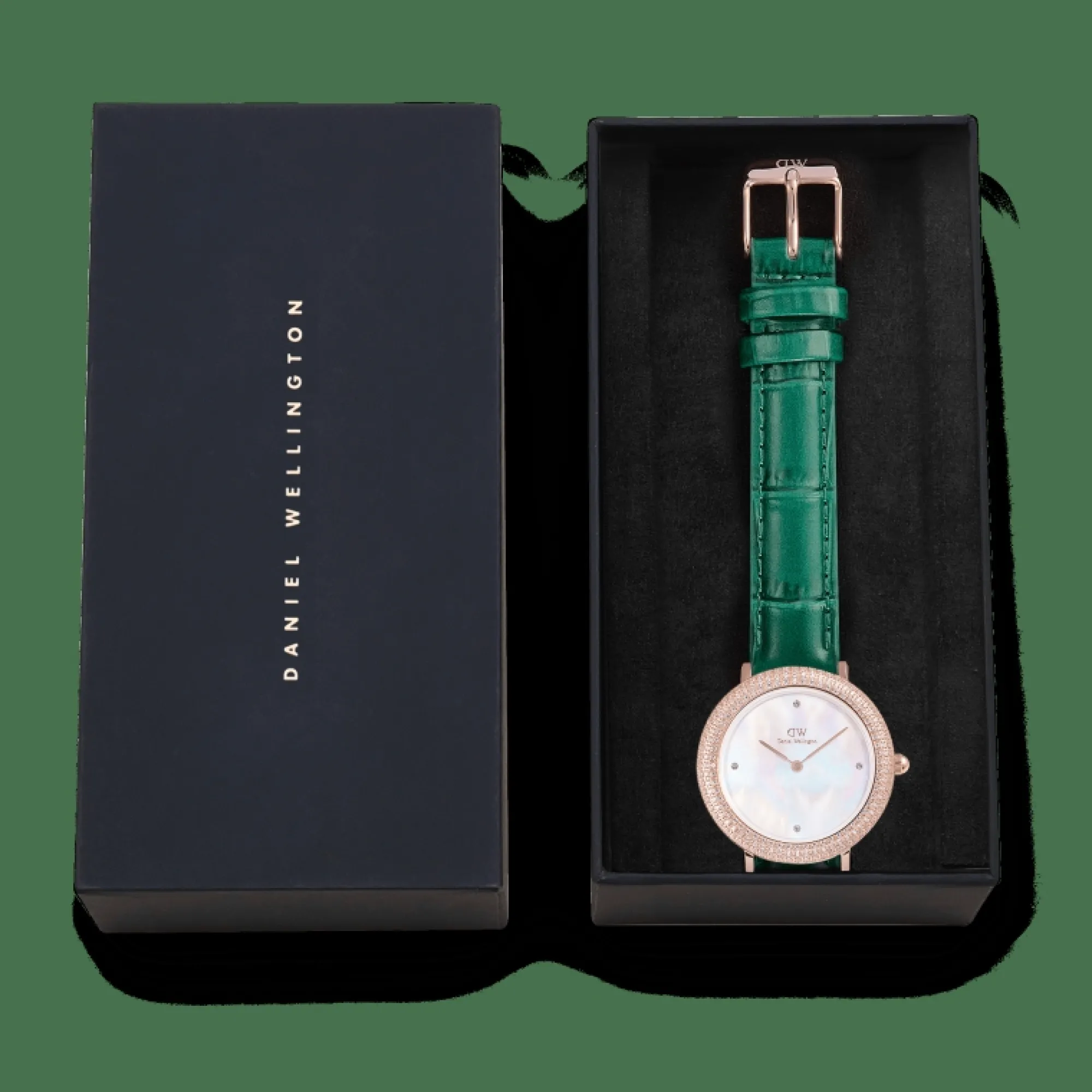 crystalline_bezel_green_croc_rose_gold_5.webp Damen Daniel Wellington Crystalline Bezel Green Croc