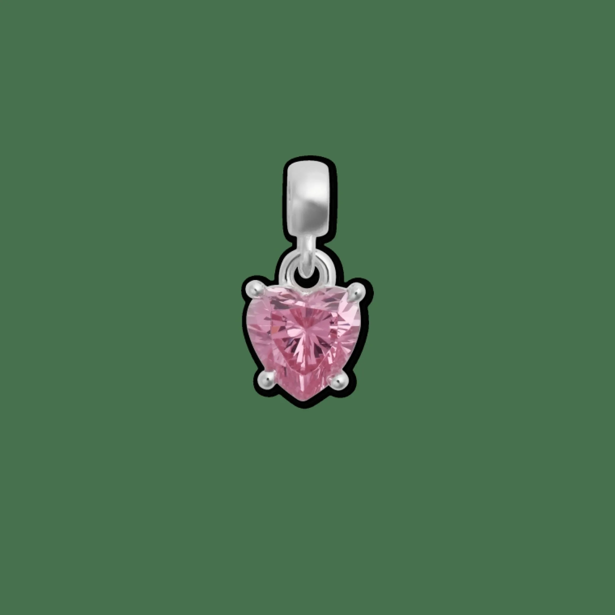 Daniel Wellington Heart Pink Crystal Charm S925 Sterling Silver