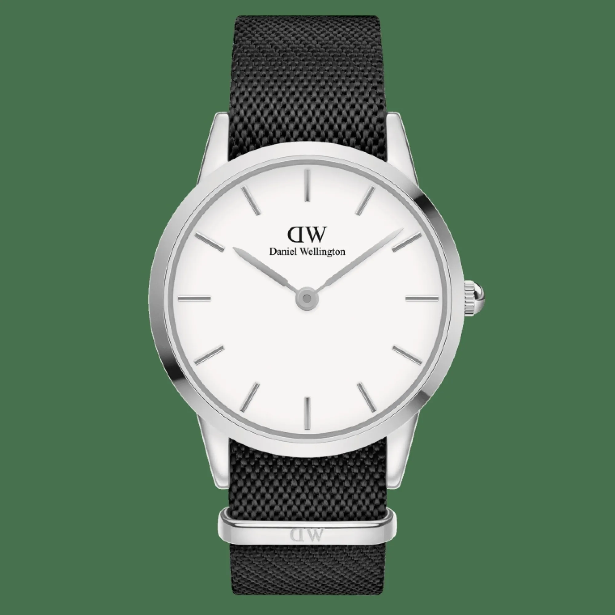 Herren Daniel Wellington Iconic Black NATO White Dial