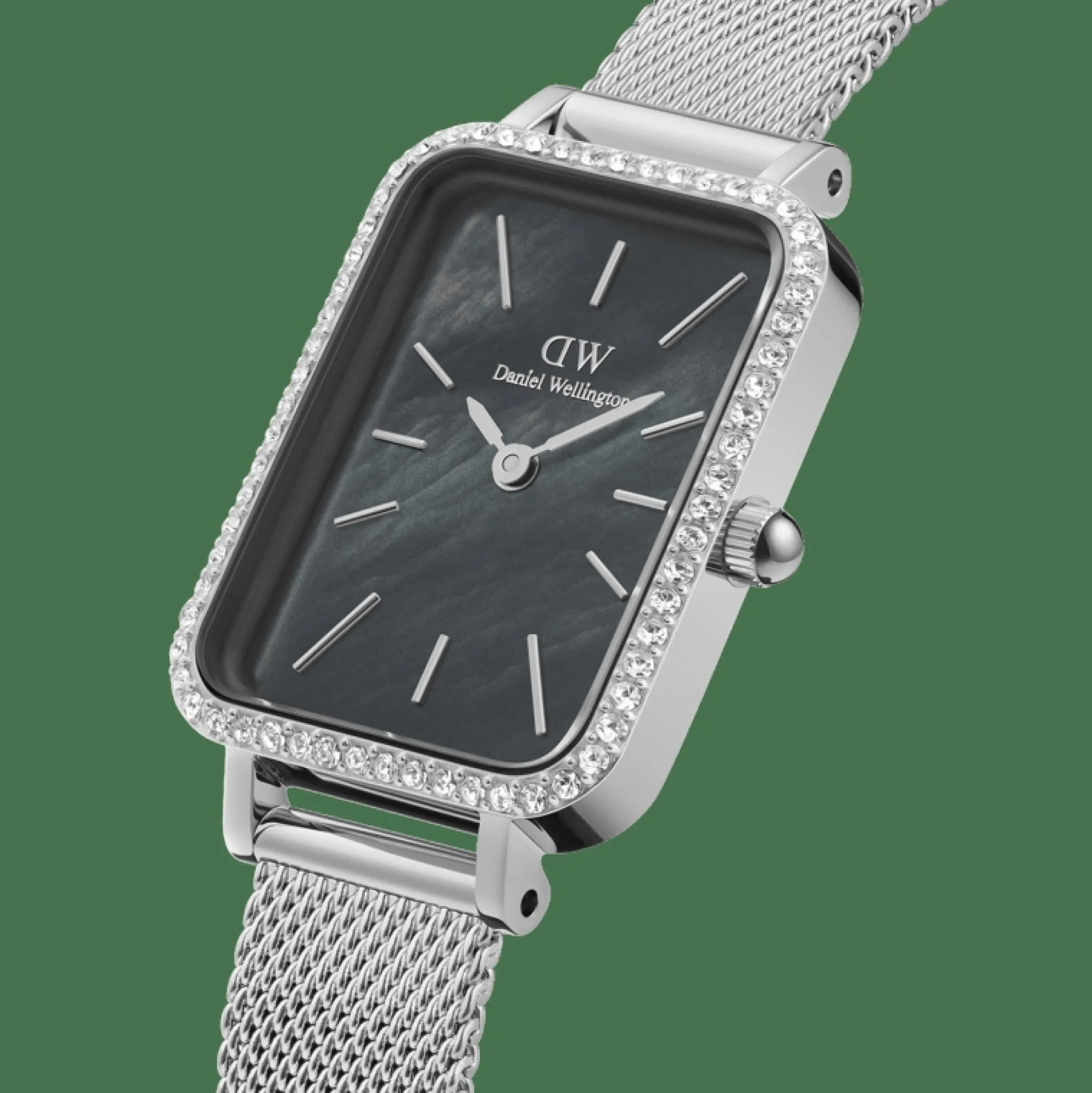 Damen Daniel Wellington Quadro Lumine Bezel Sterling Black MOP